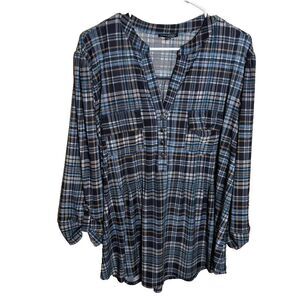 Ava & Grace Blouse Women's 2X V-Neck Popover 3/4 Sleeve Casual Top Shirt